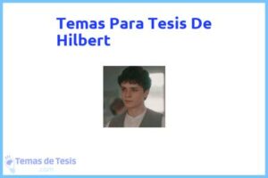 Tesis de Hilbert: Ejemplos y temas TFG TFM
