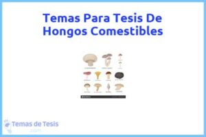 Tesis de Hongos Comestibles: Ejemplos y temas TFG TFM