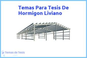 Tesis de Hormigon Liviano: Ejemplos y temas TFG TFM