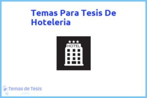 Tesis de Hoteleria: Ejemplos y temas TFG TFM
