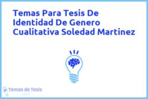 Tesis de Identidad De Genero Cualitativa Soledad Martinez: Ejemplos y temas TFG TFM