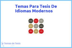 Tesis de Idiomas Modernos: Ejemplos y temas TFG TFM