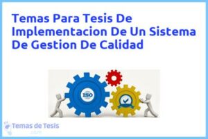 Tesis de Implementacion De Un Sistema De Gestion De Calidad: Ejemplos y temas TFG TFM
