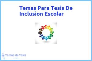 Tesis de Inclusion Escolar: Ejemplos y temas TFG TFM