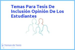 Tesis de Inclusión Opinión De Los Estudiantes: Ejemplos y temas TFG TFM