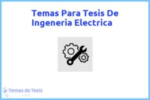 Tesis de Ingeneria Electrica: Ejemplos y temas TFG TFM