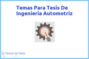 Tesis de Ingenieria Automotriz: Ejemplos y temas TFG TFM
