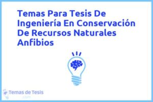 Tesis de Ingeniería En Conservación De Recursos Naturales Anfibios: Ejemplos y temas TFG TFM