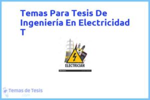 Tesis de Ingeniería En Electricidad T: Ejemplos y temas TFG TFM