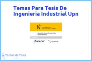 Tesis de Ingenieria Industrial Upn: Ejemplos y temas TFG TFM