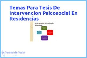 Tesis de Intervencion Psicosocial En Residencias: Ejemplos y temas TFG TFM