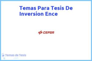 Tesis de Inversion Ence: Ejemplos y temas TFG TFM