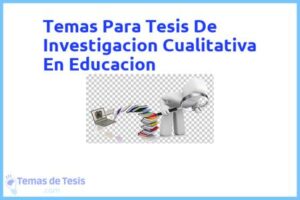 Tesis de Investigacion Cualitativa En Educacion: Ejemplos y temas TFG TFM