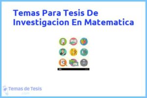 Tesis de Investigacion En Matematica: Ejemplos y temas TFG TFM