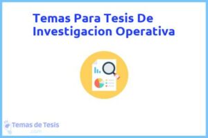 Tesis de Investigacion Operativa: Ejemplos y temas TFG TFM