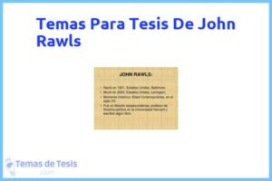 Tesis de John Rawls: Ejemplos y temas TFG TFM