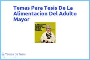 Tesis de La Alimentacion Del Adulto Mayor: Ejemplos y temas TFG TFM