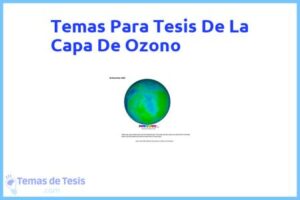 Tesis de La Capa De Ozono: Ejemplos y temas TFG TFM