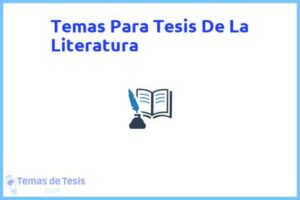 Tesis de La Literatura: Ejemplos y temas TFG TFM