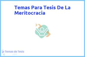 Tesis de La Meritocracia: Ejemplos y temas TFG TFM