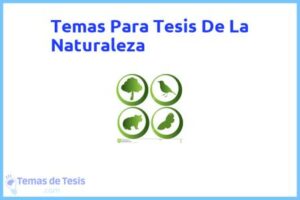 Tesis de La Naturaleza: Ejemplos y temas TFG TFM