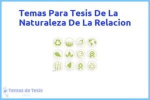 Tesis de La Naturaleza De La Relacion: Ejemplos y temas TFG TFM