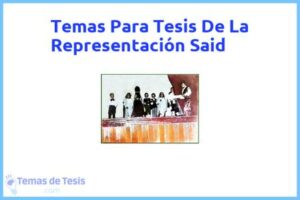 Tesis de La Representación Said: Ejemplos y temas TFG TFM