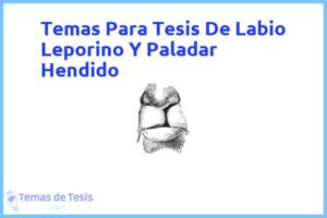 Tesis de Labio Leporino Y Paladar Hendido: Ejemplos y temas TFG TFM