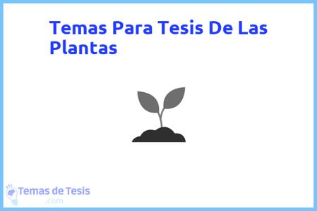 temas de tesis de Las Plantas, ejemplos para tesis en Las Plantas, ideas para tesis en Las Plantas, modelos de trabajo final de grado TFG y trabajo final de master TFM para guiarse