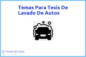 Tesis de Lavado De Autos: Ejemplos y temas TFG TFM