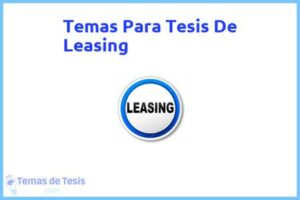 Tesis de Leasing: Ejemplos y temas TFG TFM