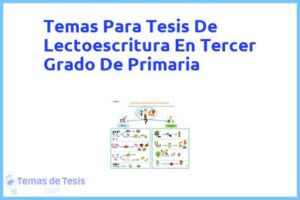 Tesis de Lectoescritura En Tercer Grado De Primaria: Ejemplos y temas TFG TFM