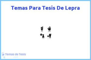 Tesis de Lepra: Ejemplos y temas TFG TFM