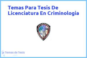 Tesis de Licenciatura En Criminologia: Ejemplos y temas TFG TFM