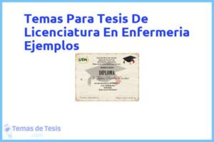 Tesis de Licenciatura En Enfermeria Ejemplos: Ejemplos y temas TFG TFM