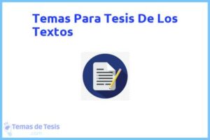 Tesis de Los Textos: Ejemplos y temas TFG TFM
