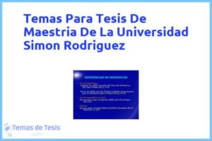 Tesis de Maestria De La Universidad Simon Rodriguez: Ejemplos y temas TFG TFM