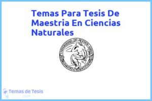Tesis de Maestria En Ciencias Naturales: Ejemplos y temas TFG TFM
