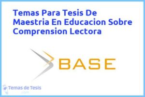 Tesis de Maestria En Educacion Sobre Comprension Lectora: Ejemplos y temas TFG TFM