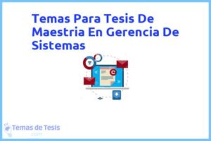 Tesis de Maestria En Gerencia De Sistemas: Ejemplos y temas TFG TFM