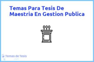 Tesis de Maestria En Gestion Publica: Ejemplos y temas TFG TFM