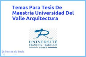 Tesis de Maestria Universidad Del Valle Arquitectura: Ejemplos y temas TFG TFM