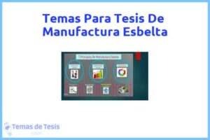 Tesis de Manufactura Esbelta: Ejemplos y temas TFG TFM