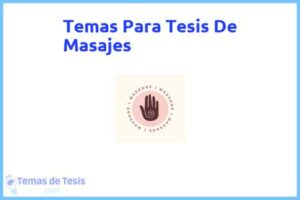 Tesis de Masajes: Ejemplos y temas TFG TFM