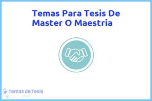 Tesis de Master O Maestria: Ejemplos y temas TFG TFM