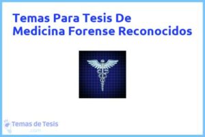 Tesis de Medicina Forense Reconocidos: Ejemplos y temas TFG TFM