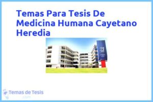 Tesis de Medicina Humana Cayetano Heredia: Ejemplos y temas TFG TFM