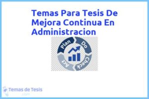 Tesis de Mejora Continua En Administracion: Ejemplos y temas TFG TFM