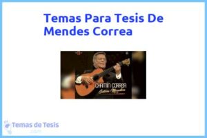 Tesis de Mendes Correa: Ejemplos y temas TFG TFM