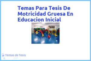 Tesis de Motricidad Gruesa En Educacion Inicial: Ejemplos y temas TFG TFM